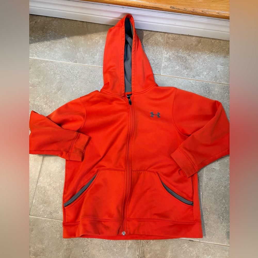 Under Armour Kids Orange Full-Zip Hooded Jacket